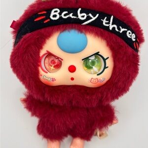 Furry Red Doll with Colorful Eyes